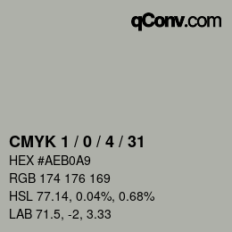 Color code: CMYK 1 / 0 / 4 / 31 | qconv.com