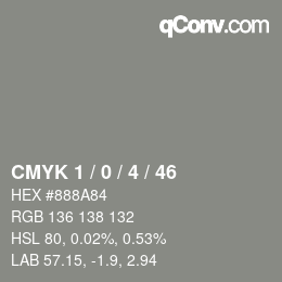 Color code: CMYK 1 / 0 / 4 / 46 | qconv.com