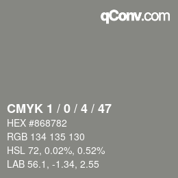 Color code: CMYK 1 / 0 / 4 / 47 | qconv.com