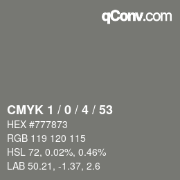 Color code: CMYK 1 / 0 / 4 / 53 | qconv.com