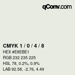 Farbcode: CMYK 1 / 0 / 4 / 8 | qconv.com