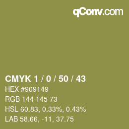 颜色代码: CMYK 1 / 0 / 50 / 43 | qconv.com