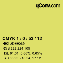 カラーコード: CMYK 1 / 0 / 53 / 12 | qconv.com