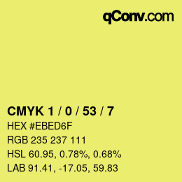 Color code: CMYK 1 / 0 / 53 / 7 | qconv.com