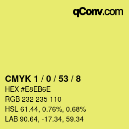 Color code: CMYK 1 / 0 / 53 / 8 | qconv.com