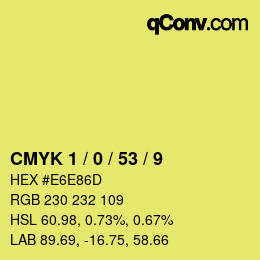 颜色代码: CMYK 1 / 0 / 53 / 9 | qconv.com