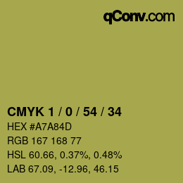 Código de color: CMYK 1 / 0 / 54 / 34 | qconv.com