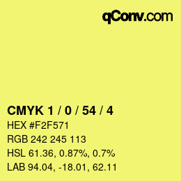 Color code: CMYK 1 / 0 / 54 / 4 | qconv.com