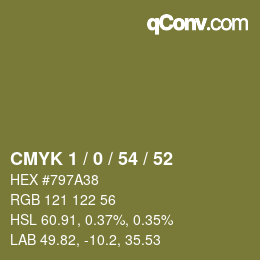 Color code: CMYK 1 / 0 / 54 / 52 | qconv.com
