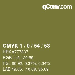 Color code: CMYK 1 / 0 / 54 / 53 | qconv.com