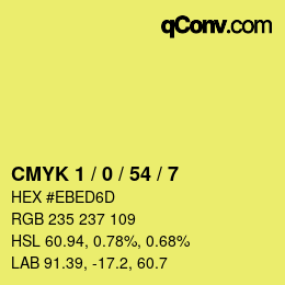 Color code: CMYK 1 / 0 / 54 / 7 | qconv.com