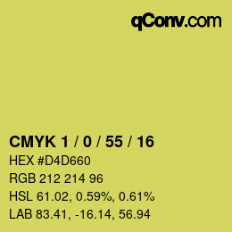 Color code: CMYK 1 / 0 / 55 / 16 | qconv.com