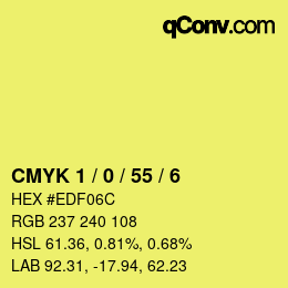 カラーコード: CMYK 1 / 0 / 55 / 6 | qconv.com