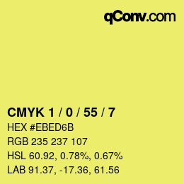 Color code: CMYK 1 / 0 / 55 / 7 | qconv.com