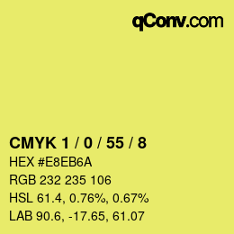 Color code: CMYK 1 / 0 / 55 / 8 | qconv.com