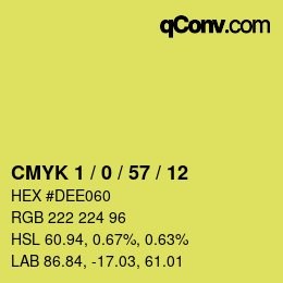 Color code: CMYK 1 / 0 / 57 / 12 | qconv.com