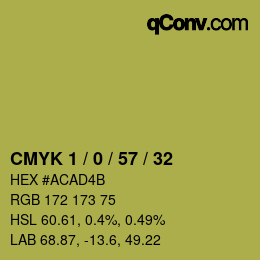 Color code: CMYK 1 / 0 / 57 / 32 | qconv.com