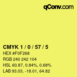 Color code: CMYK 1 / 0 / 57 / 5 | qconv.com