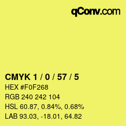 Color code: CMYK 1 / 0 / 57 / 5 | qconv.com