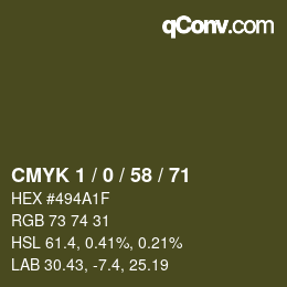 Color code: CMYK 1 / 0 / 58 / 71 | qconv.com
