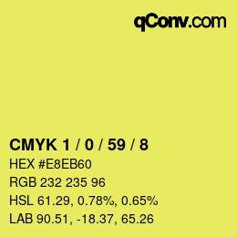 Color code: CMYK 1 / 0 / 59 / 8 | qconv.com
