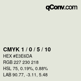 カラーコード: CMYK 1 / 0 / 5 / 10 | qconv.com