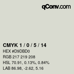 颜色代码: CMYK 1 / 0 / 5 / 14 | qconv.com
