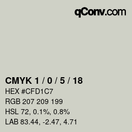 颜色代码: CMYK 1 / 0 / 5 / 18 | qconv.com