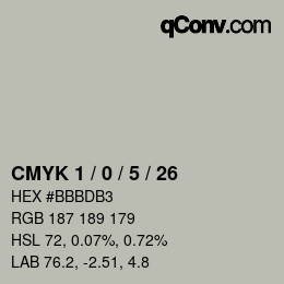 Color code: CMYK 1 / 0 / 5 / 26 | qconv.com