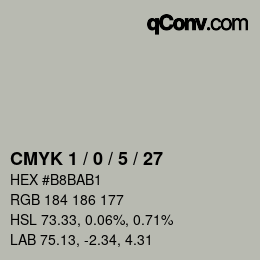 カラーコード: CMYK 1 / 0 / 5 / 27 | qconv.com