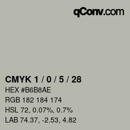 Color code: CMYK 1 / 0 / 5 / 28 | qconv.com