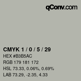 Color code: CMYK 1 / 0 / 5 / 29 | qconv.com