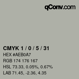 Color code: CMYK 1 / 0 / 5 / 31 | qconv.com