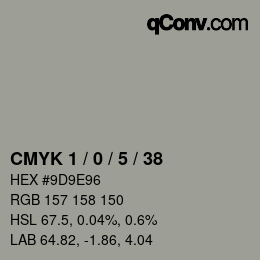 カラーコード: CMYK 1 / 0 / 5 / 38 | qconv.com