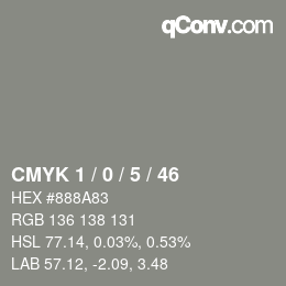 Color code: CMYK 1 / 0 / 5 / 46 | qconv.com