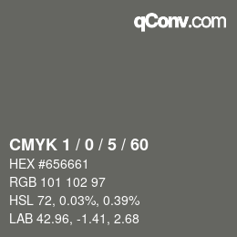 颜色代码: CMYK 1 / 0 / 5 / 60 | qconv.com