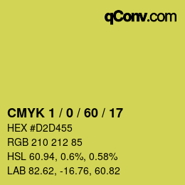 Color code: CMYK 1 / 0 / 60 / 17 | qconv.com