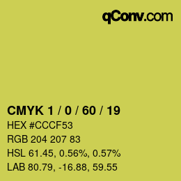 Color code: CMYK 1 / 0 / 60 / 19 | qconv.com
