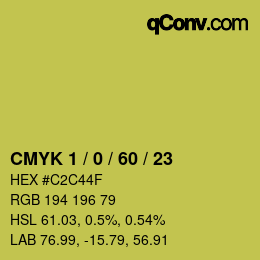 Color code: CMYK 1 / 0 / 60 / 23 | qconv.com