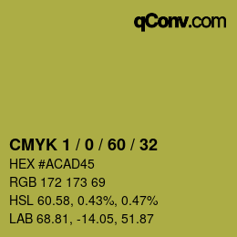 Color code: CMYK 1 / 0 / 60 / 32 | qconv.com