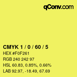 Color code: CMYK 1 / 0 / 60 / 5 | qconv.com