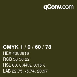 カラーコード: CMYK 1 / 0 / 60 / 78 | qconv.com