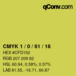 Color code: CMYK 1 / 0 / 61 / 18 | qconv.com