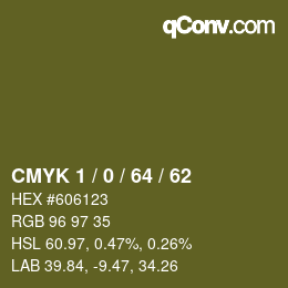 Color code: CMYK 1 / 0 / 64 / 62 | qconv.com