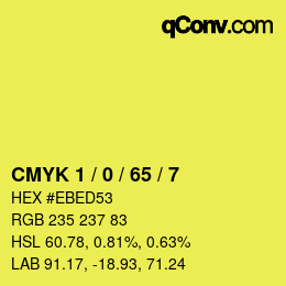 颜色代码: CMYK 1 / 0 / 65 / 7 | qconv.com