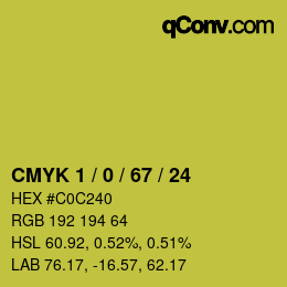 Color code: CMYK 1 / 0 / 67 / 24 | qconv.com
