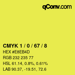 カラーコード: CMYK 1 / 0 / 67 / 8 | qconv.com