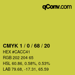 颜色代码: CMYK 1 / 0 / 68 / 20 | qconv.com