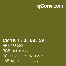 Color code: CMYK 1 / 0 / 68 / 59 | qconv.com