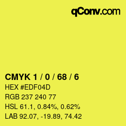 Color code: CMYK 1 / 0 / 68 / 6 | qconv.com